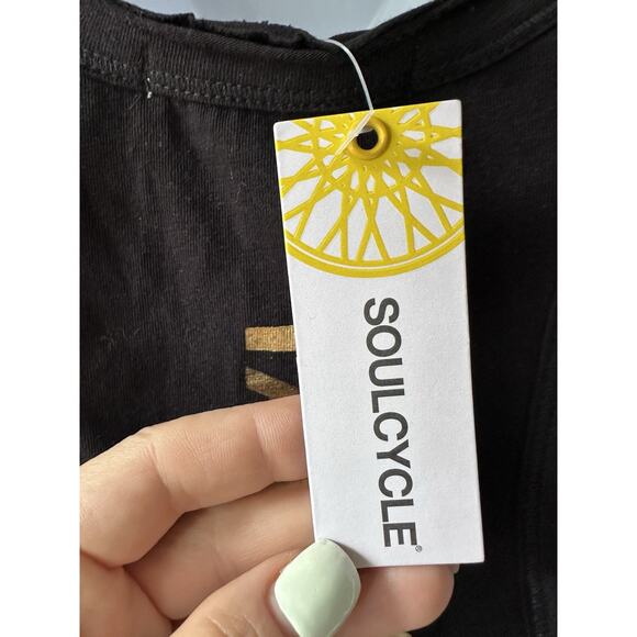 NWT Women's SOULCYCLE / NIKE, Gold Stone Wheel High-Neck Tank, Size XS. $64 - Picture 4 of 6